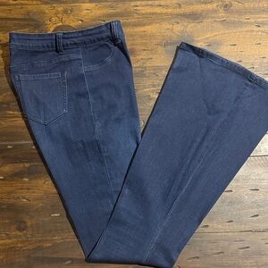 SWANK A POSH-Dark Blue Denim Flare Jeans (TALL)